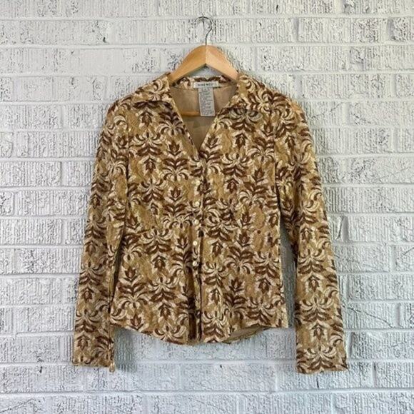 Nine West Women's Button Up Blouse Small 90s Y2K Vintage Sheer - Picture 7 of 7